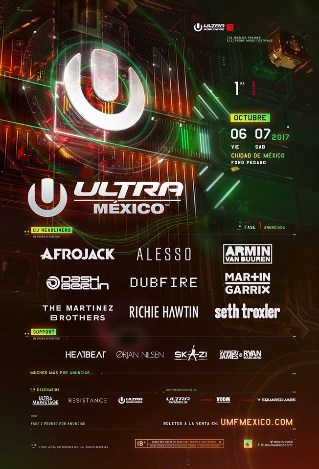 Ultra Mexico 2017 Phase One Lineup