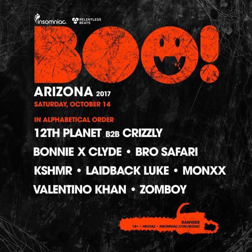 BOO! Arizona 2017 Lineup 