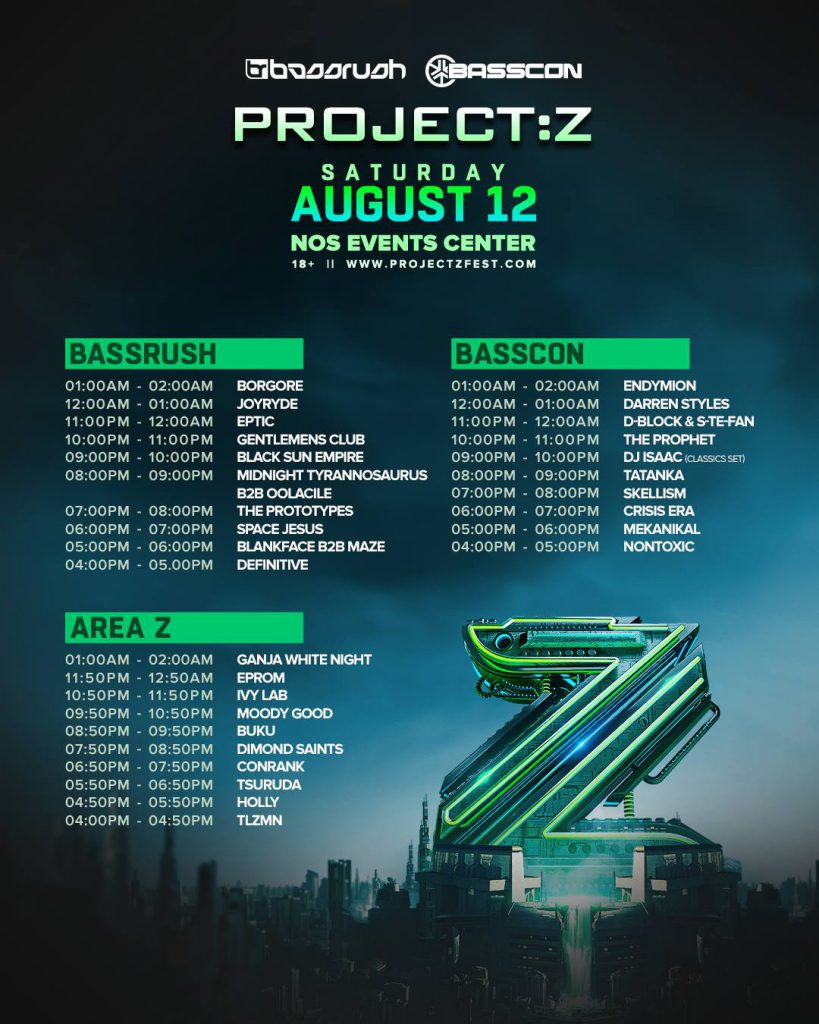 Project Z Set Times