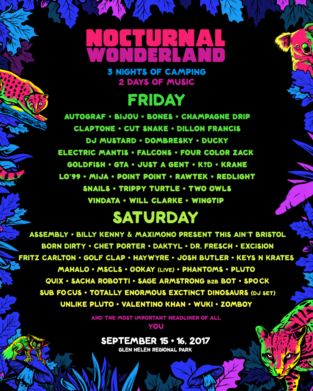 Nocturnal Wonderland 2017 | Day By Day Lineup Released | EDM Identity