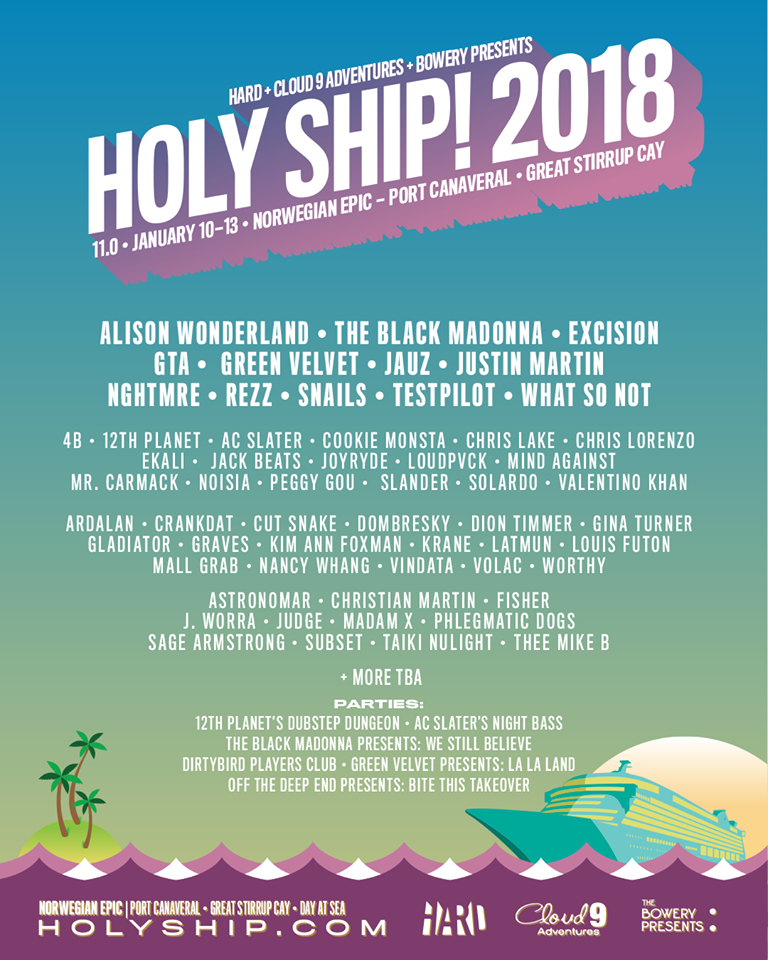 Holy Ship! 2018 11.0 Lineup