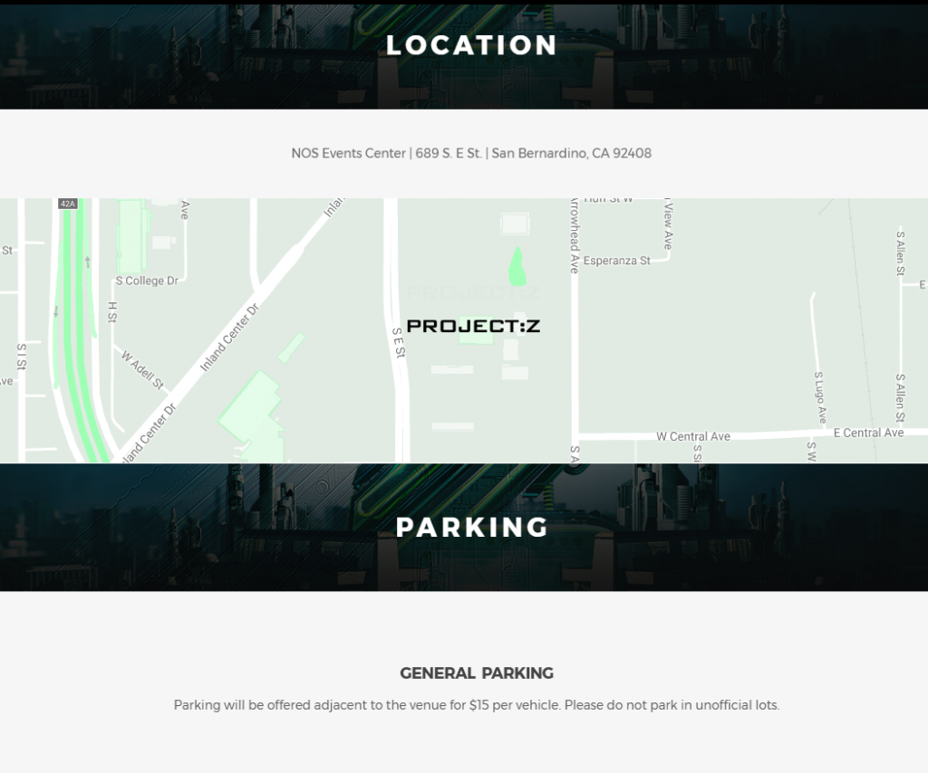 Project Z Map and Parking