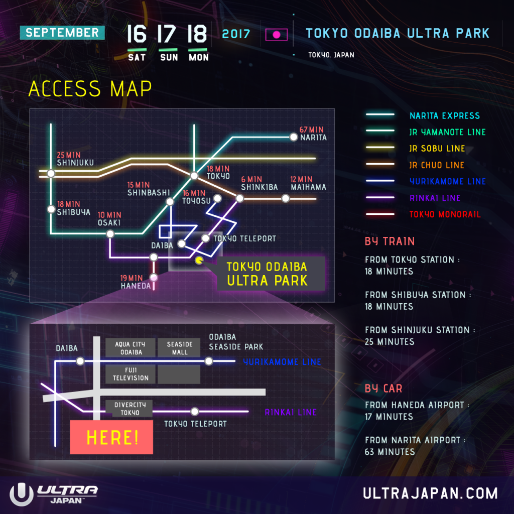 Ultra Japan 2017 Access Map