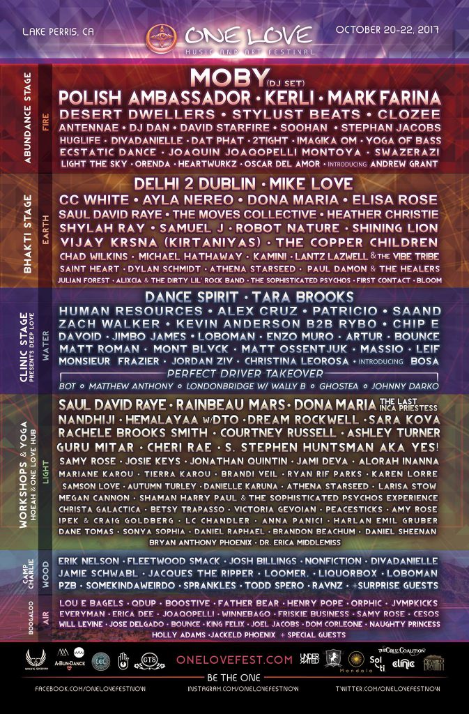One Love Festival 2017 Lineup