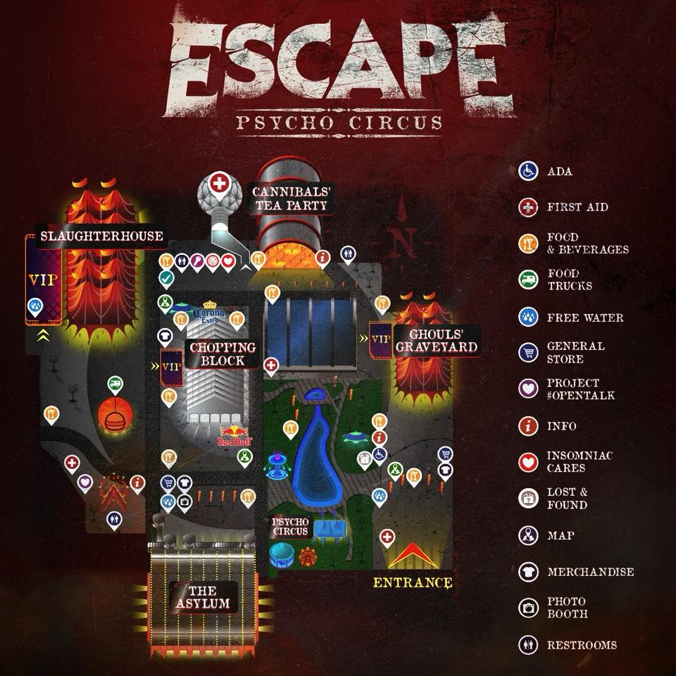 Escape: Psycho Circus 2017 Festival Map