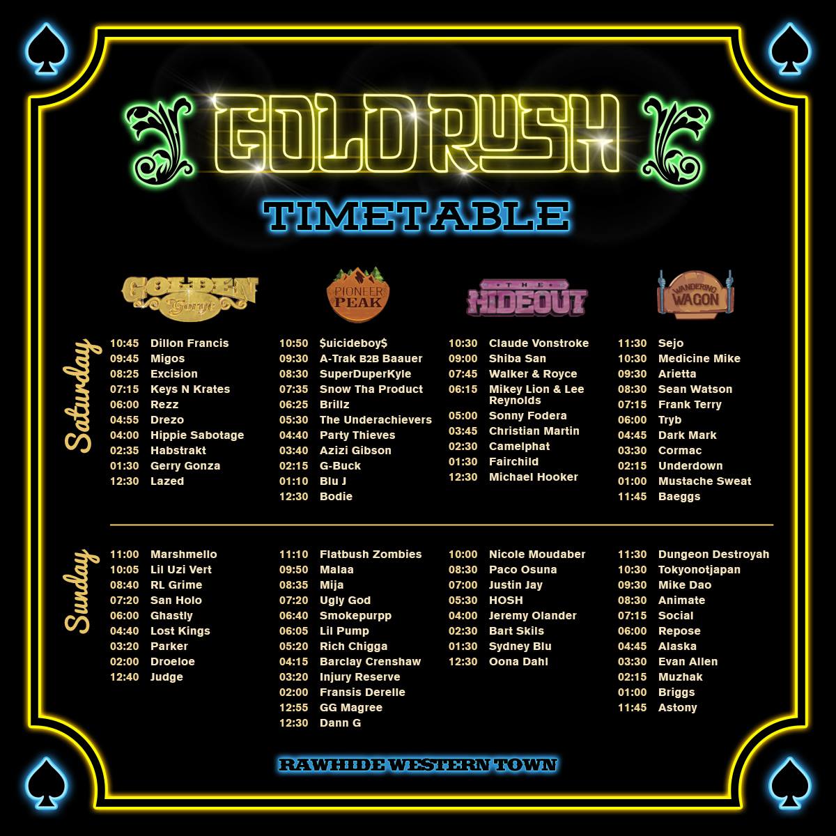 Goldrush Music Festival Set Times