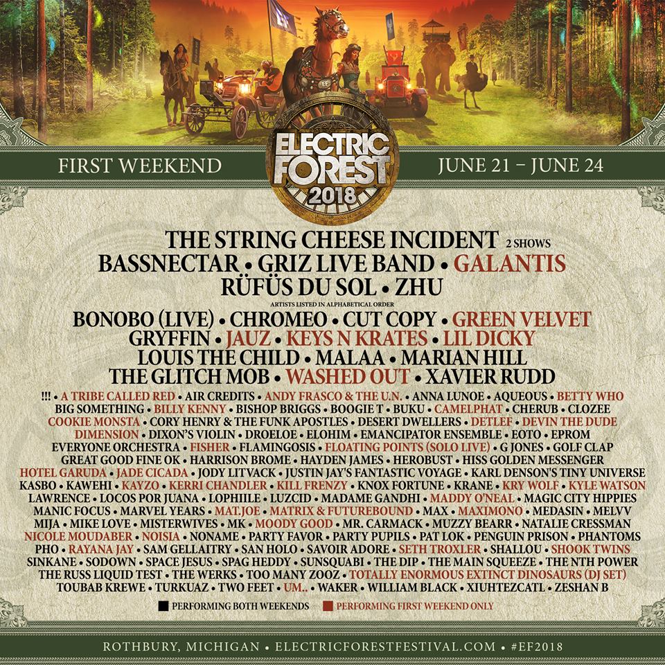 Electric Forest 2018 Weekend 1 Lineup