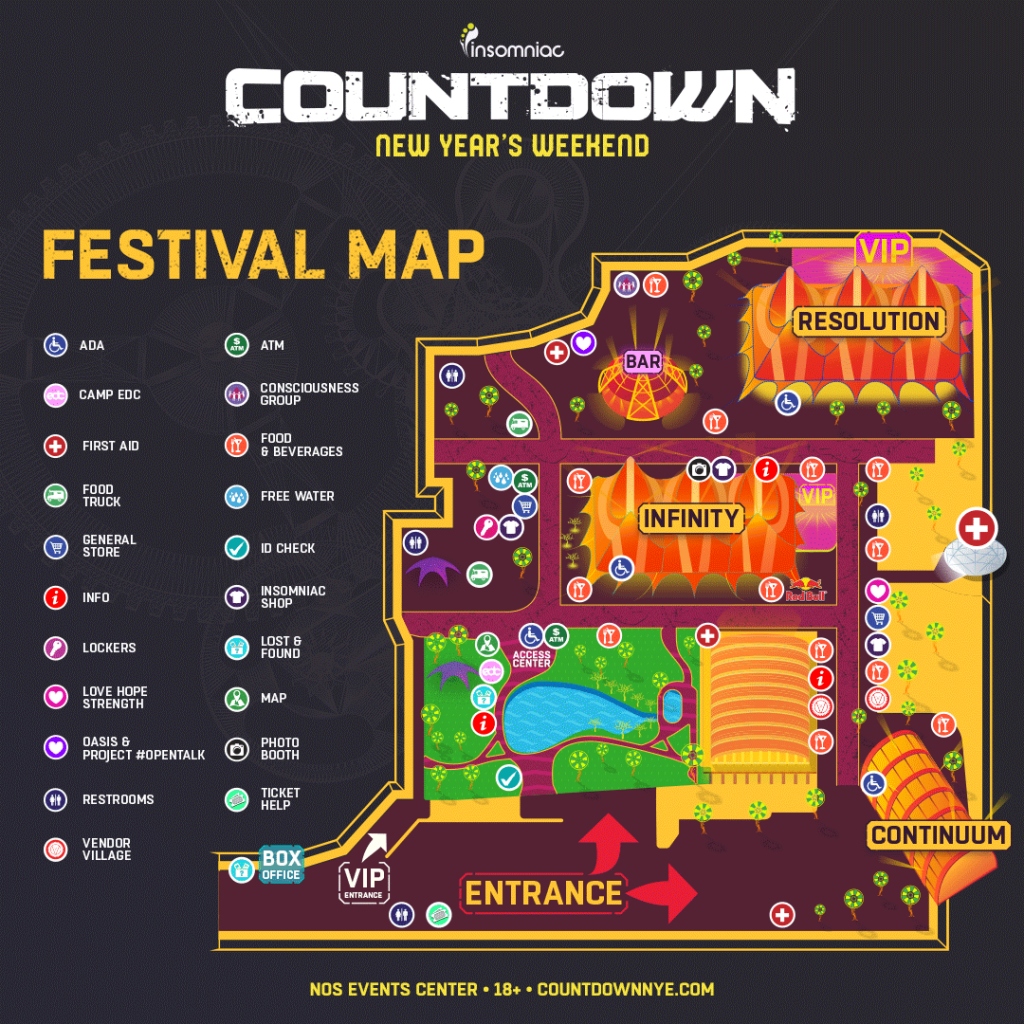Countdown NYE 2017 Festival Map