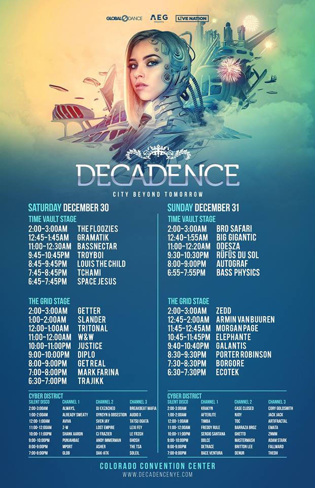 Decadence Colorado 2017 Set Times