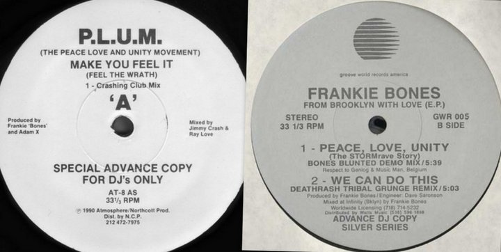 Frankie Bones Peace Love Unity Vinyl