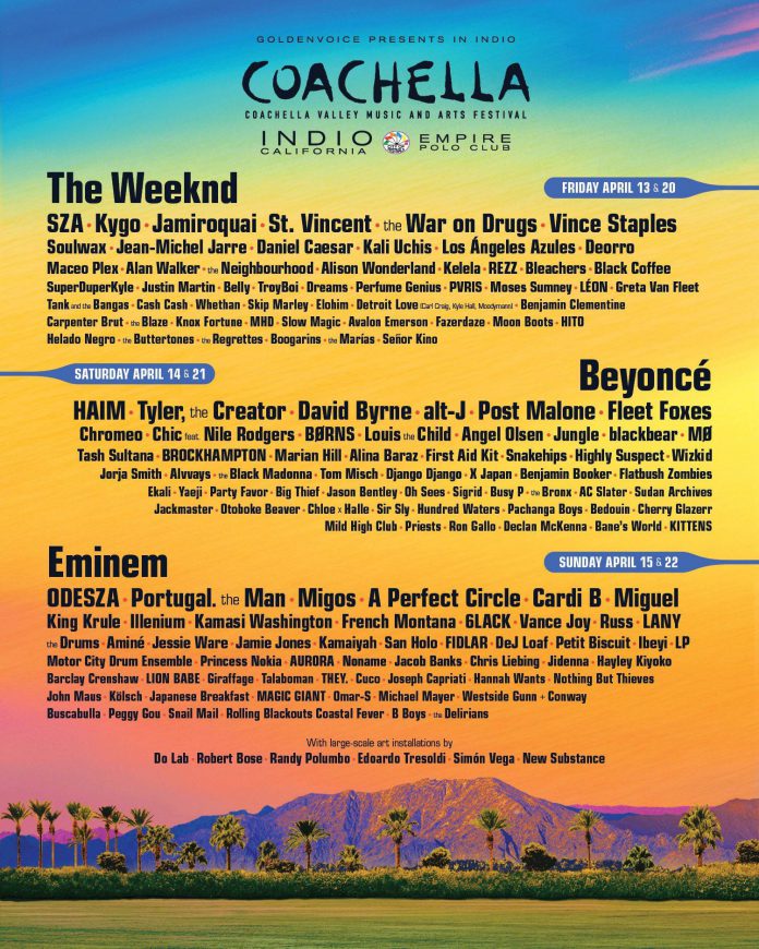 Coachella Releases Massive Lineup For 2018; Beyoncé, Eminem, & The