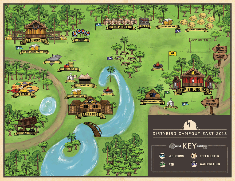 Dirtybird Campout East 2018 Festival Map