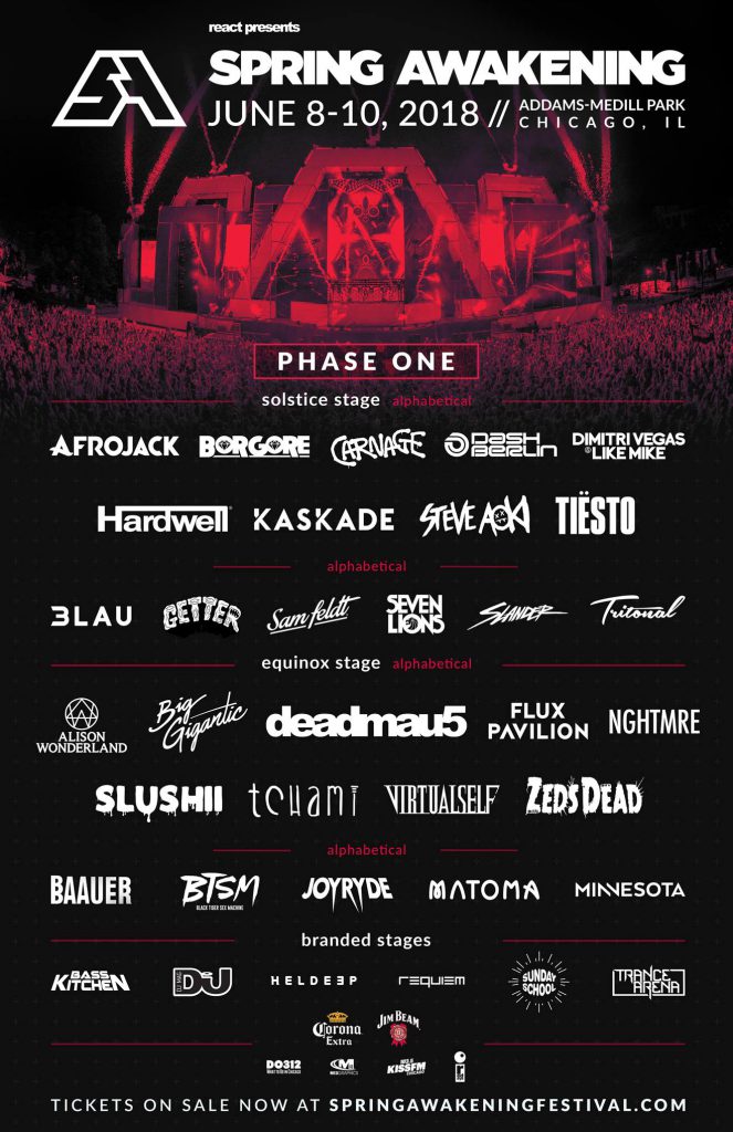 Spring Awakening Music Festival 2018 Phase One Lineup