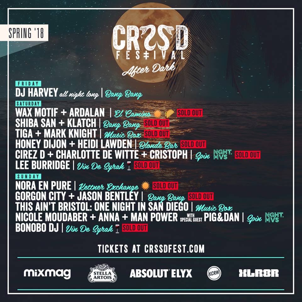 CRSSD Festival Spring 2018 After Dark Lineup Sold Out Update