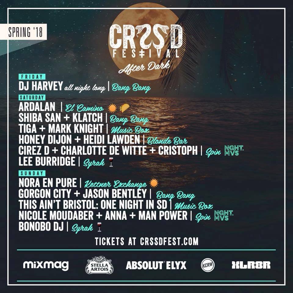 CRSSD Festival Spring 2018 After Dark Lineup