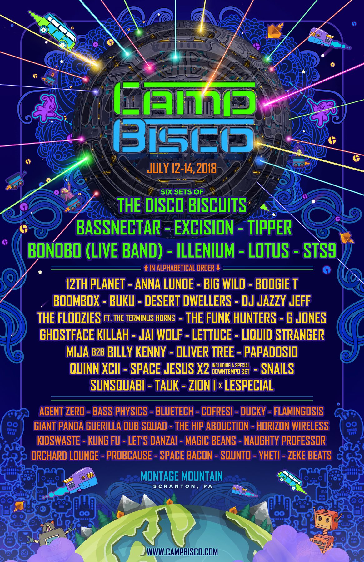 Camp Bisco 2018 Lineup