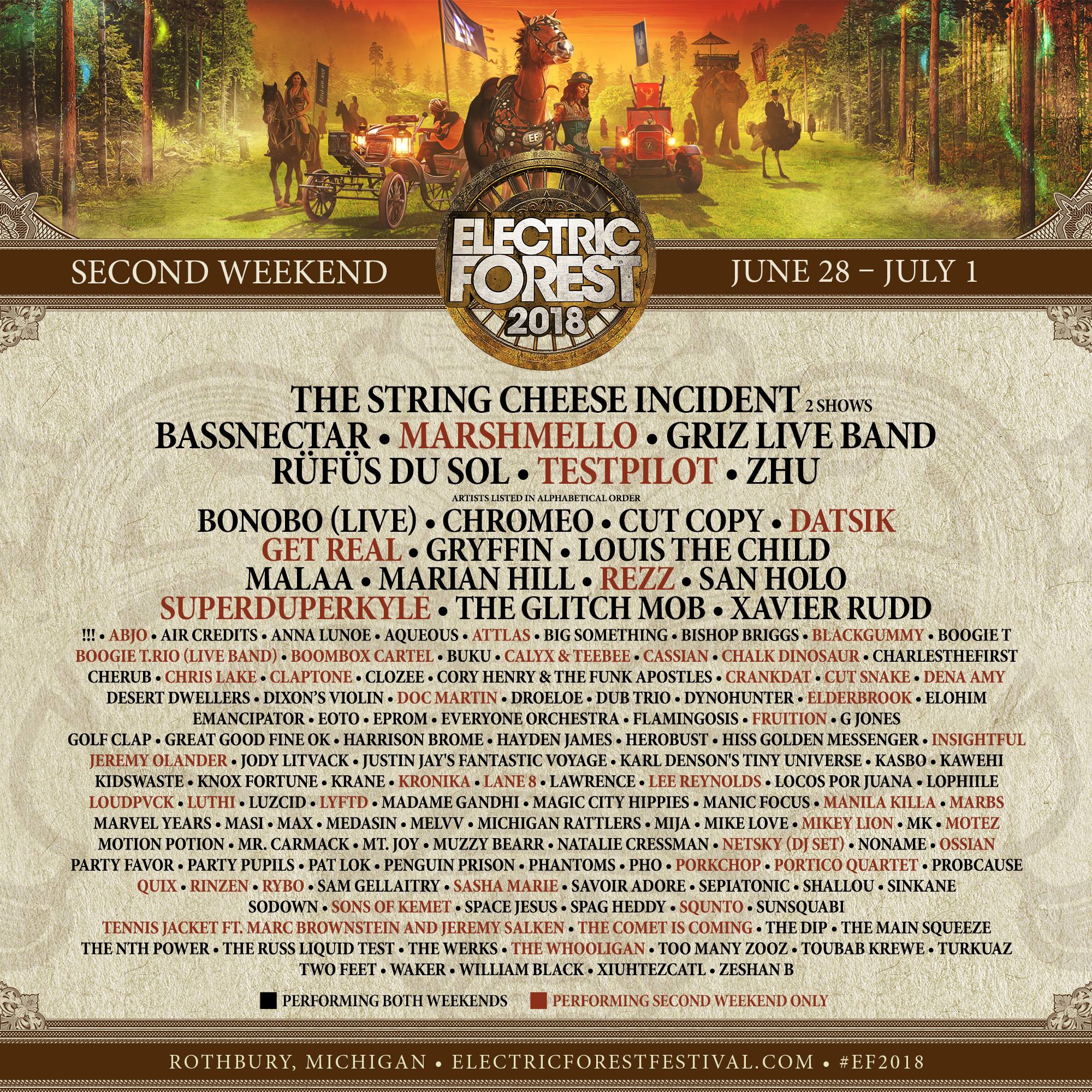 Electric Forest Releases Lineup Additions for Weekends 1 & 2! EDM