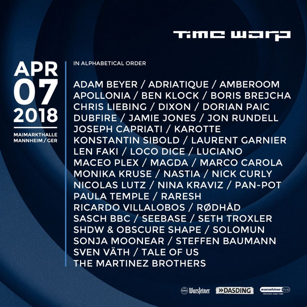 Time Warp 2018 Lineup