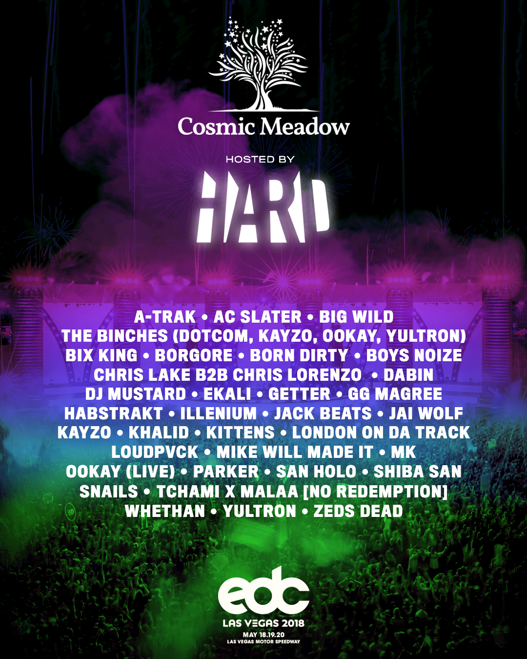 HARD Events to Host cosmicMEADOW Stage at EDC Las Vegas 2018! EDM