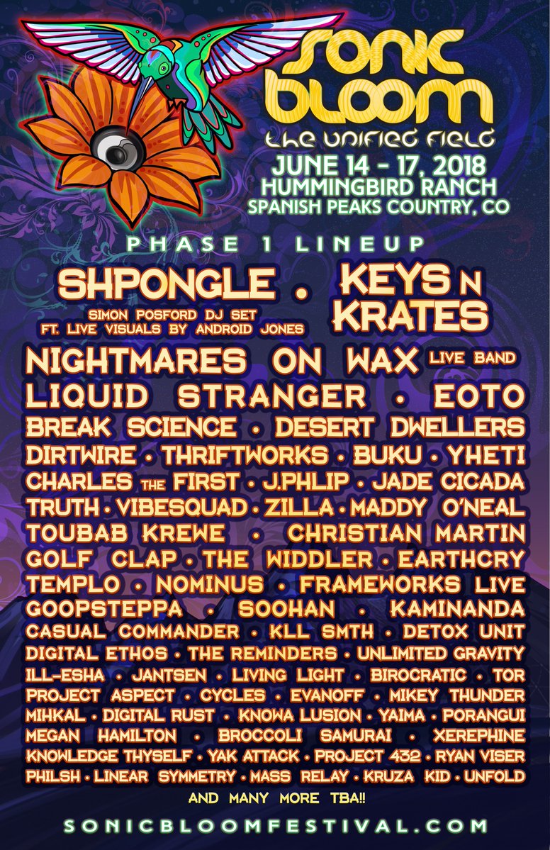 Sonic Bloom Drops Phase 1 of Their 2018 Lineup | EDM Identity Sonic Bloom Drops Phase 1 of Their 2018 Lineup | EDM Identity