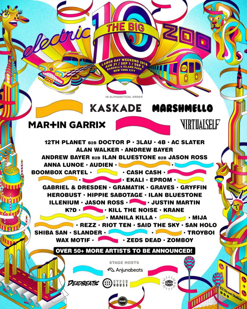 Electric Zoo 2018 Phase 1 Lineup