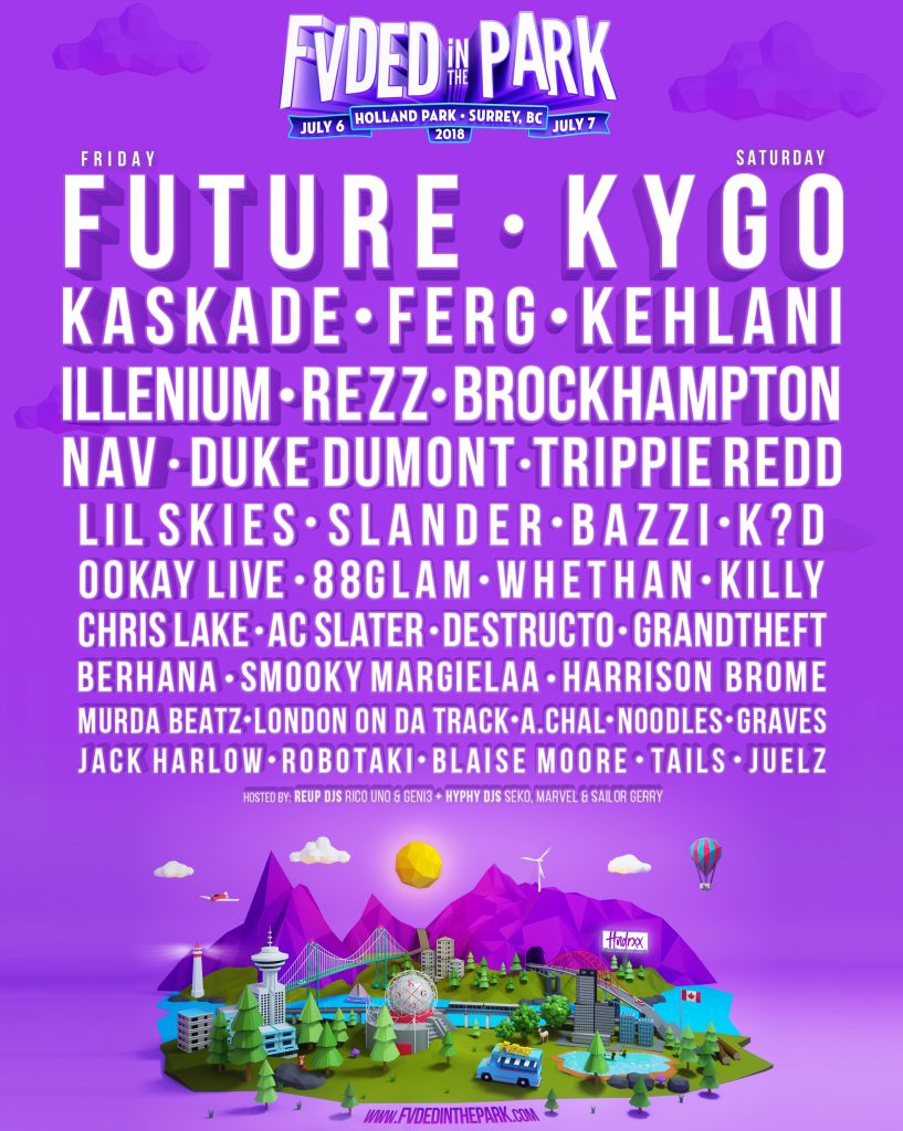 FVDED In The Park 2018 Lineup Flyer