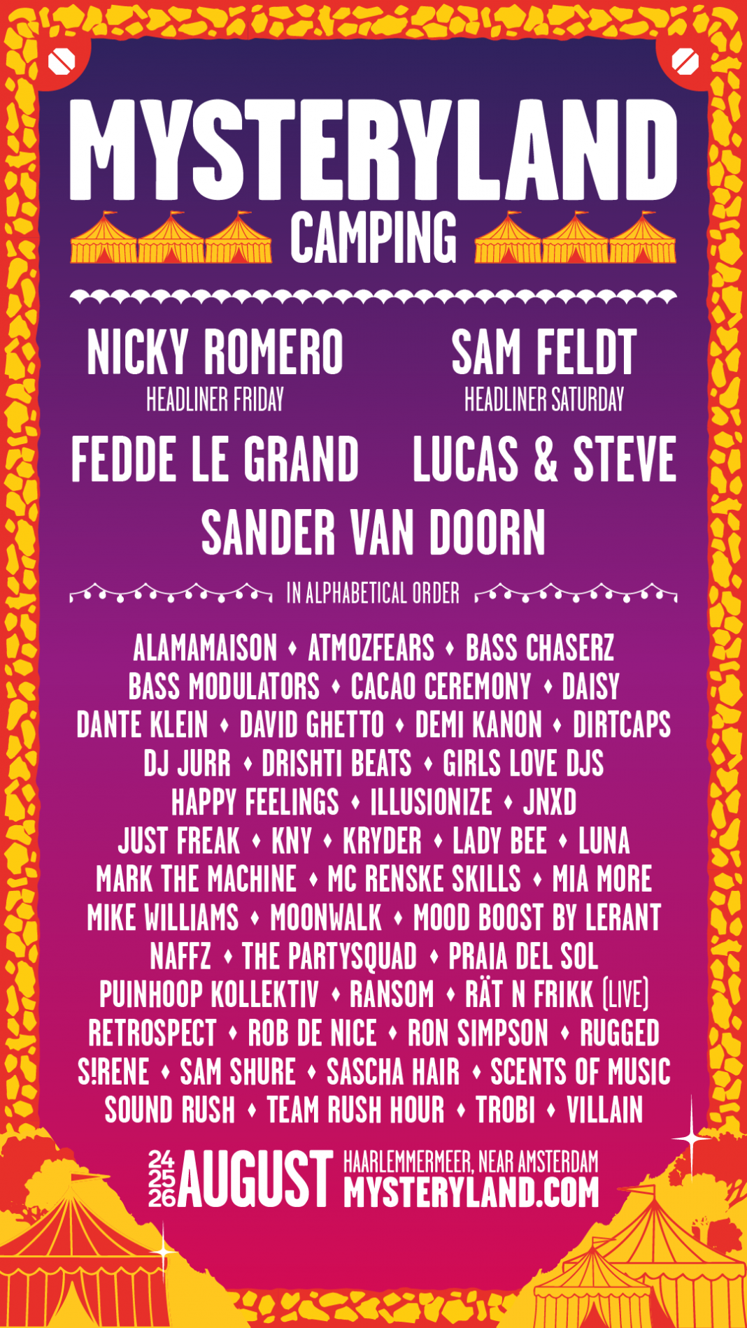 Mysteryland Releases Camping Lineup for 2018; Nicky Romero & Sam Feldt ...