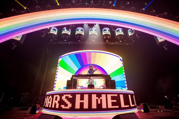 Marshmello at the Los Angeles Convention Center Marshmello at the Los Angeles Convention Center