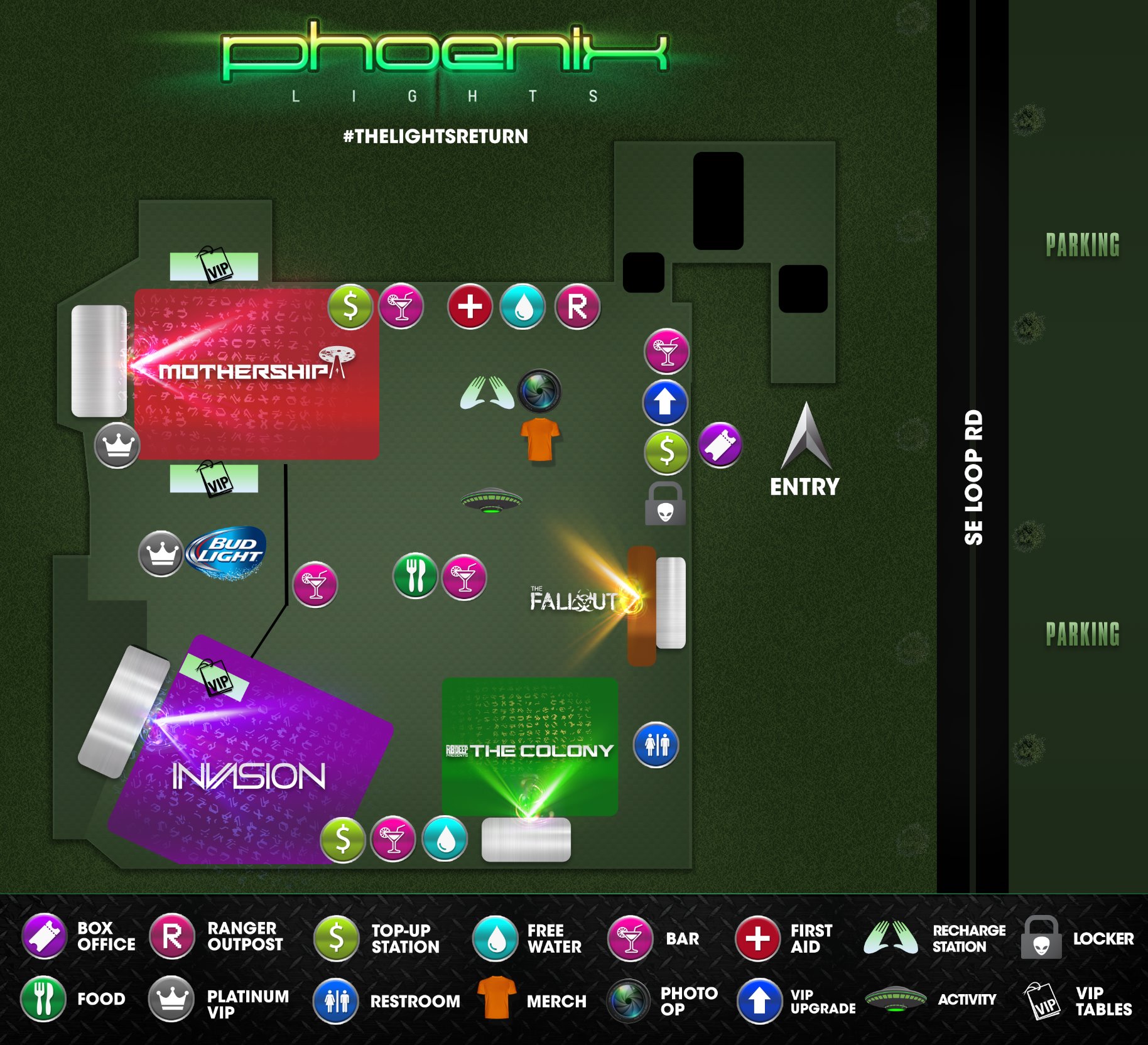 Phoenix Lights Festival 2018 Map