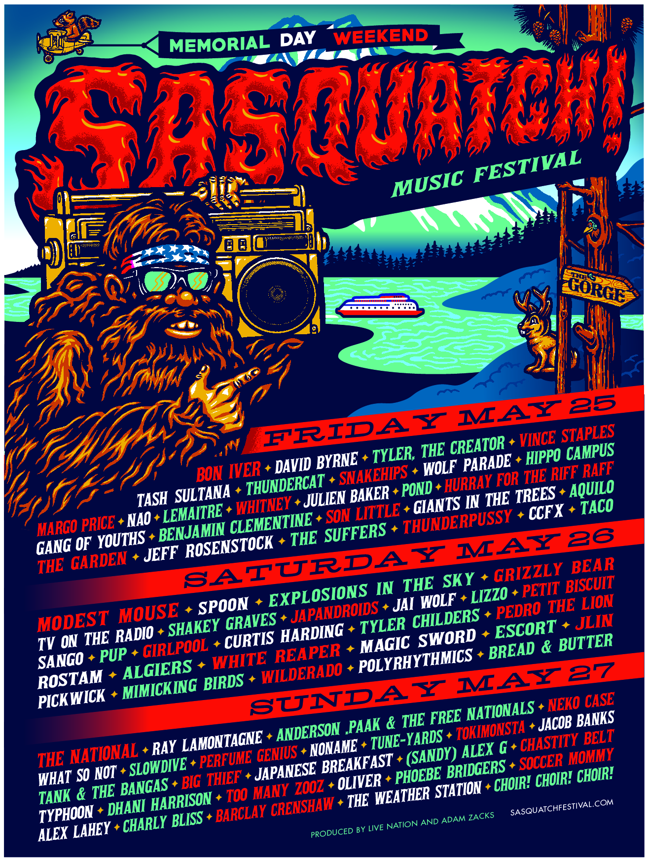 Sasquatch 2018 day by day lineup