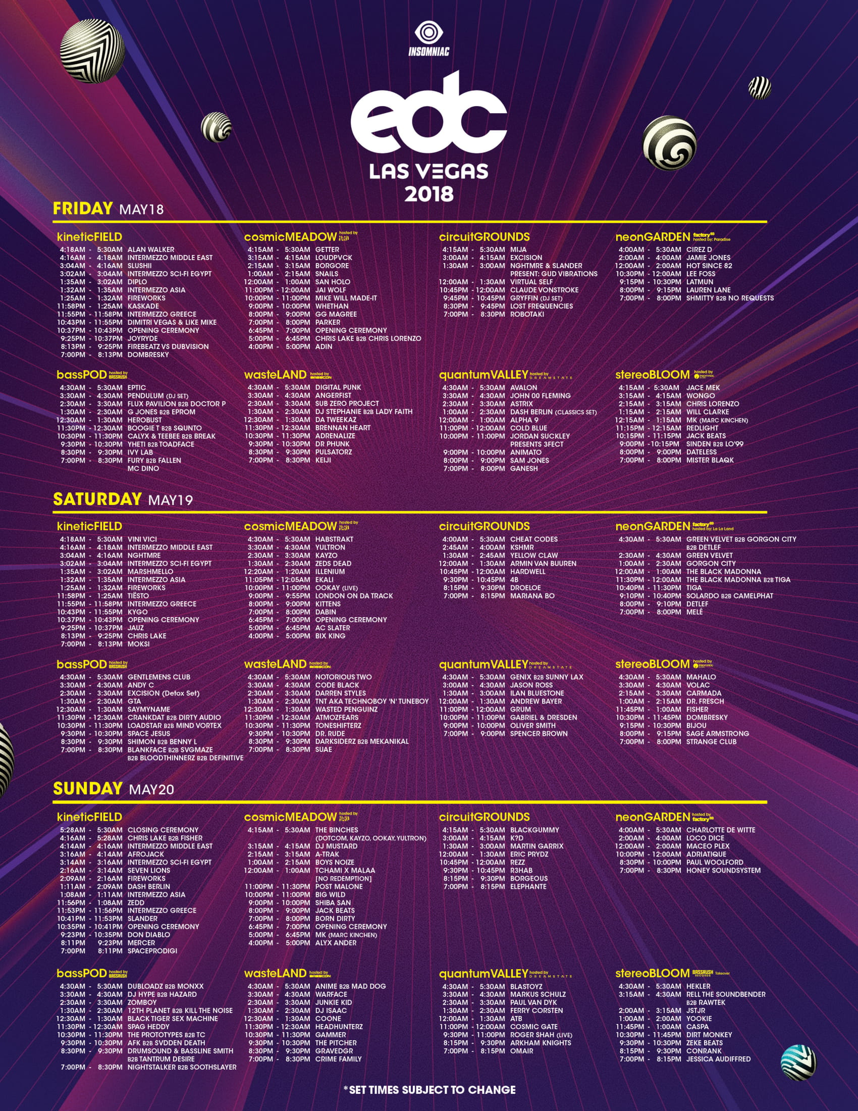 Edc Las Vegas 2018 Set Times Festival Map And More Edm Identity 2987