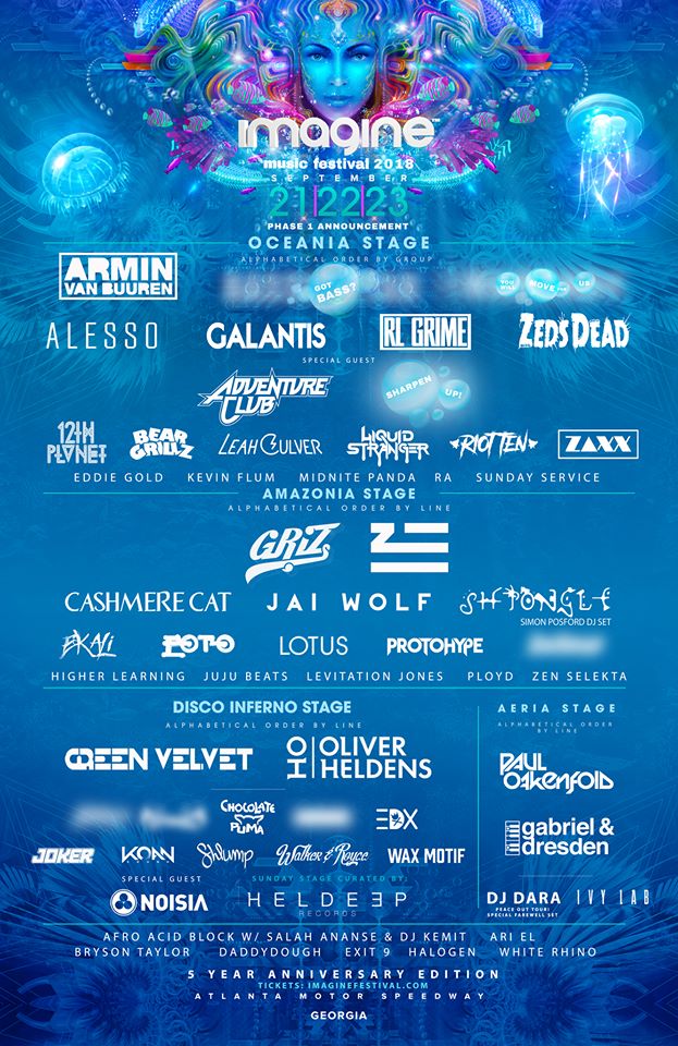 Imagine Festival 2018 Phase 1 Lineup