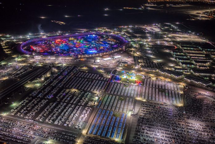 EDC Las Vegas 2018 Aerial with Camping