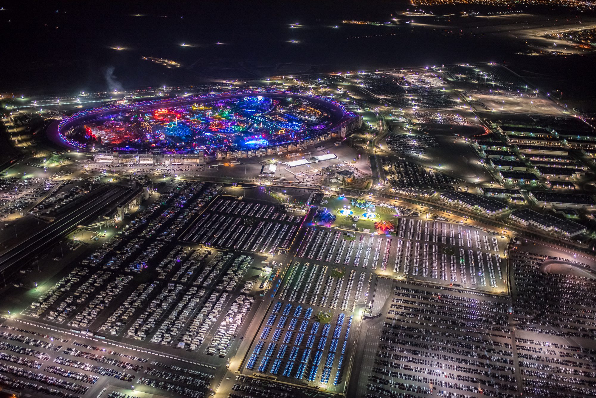 EDC Las Vegas 2018 Aerial with Camping EDM Identity