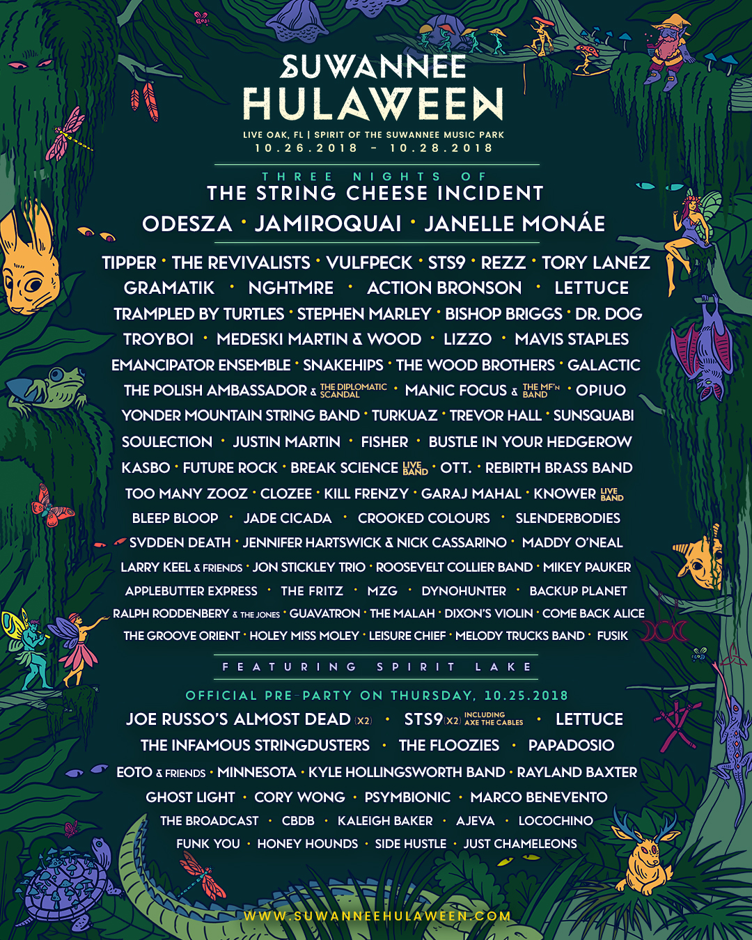 Suwannee Hulaween Announces Complete Lineup For 2018 EDM Identity