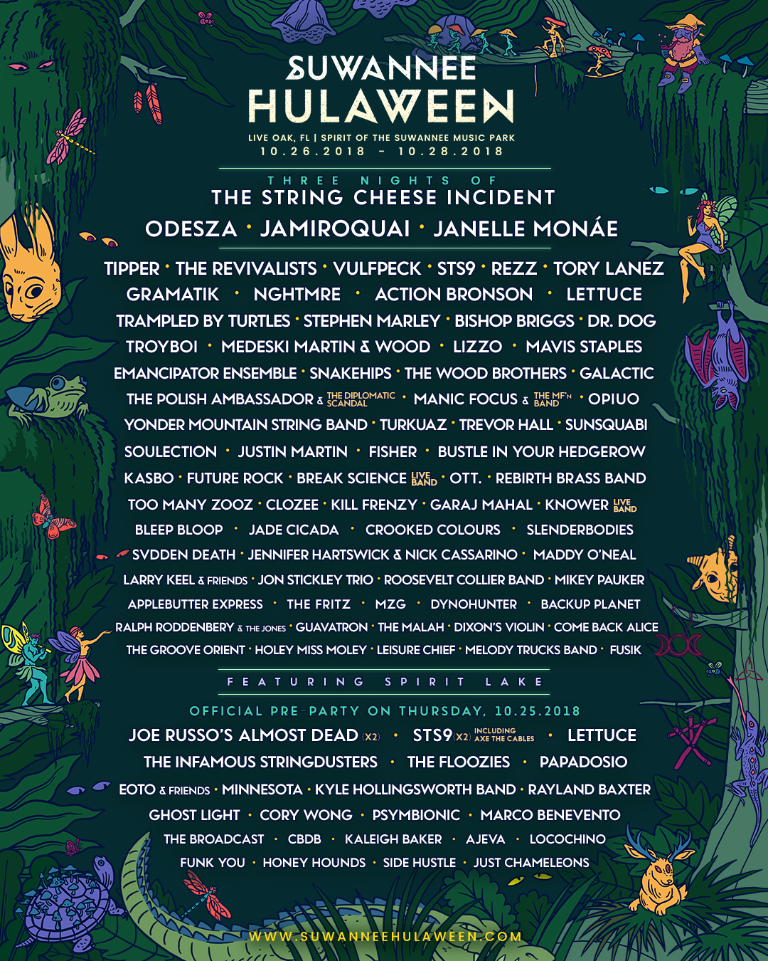 Suwannee Hulaween 2018 Lineup