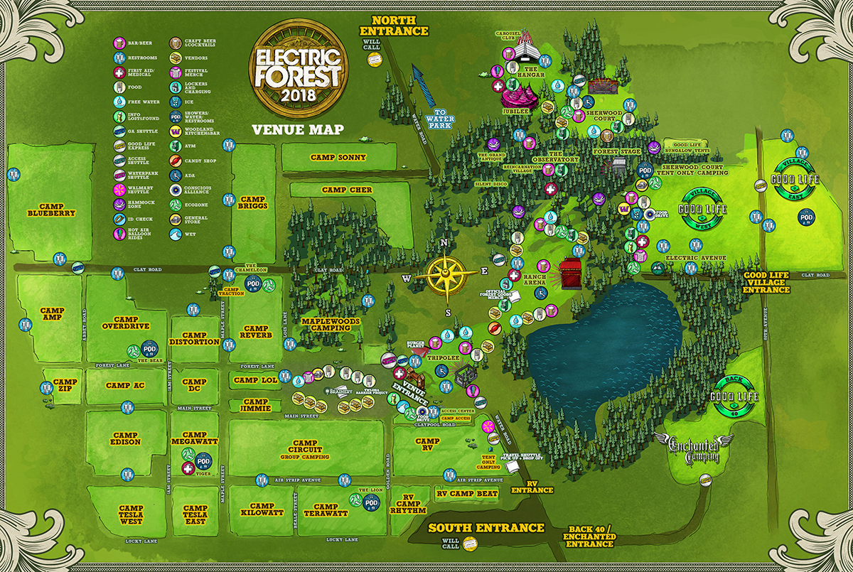 Electric Forest Map Color 2018