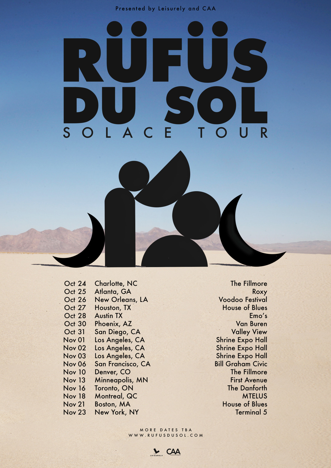RÜFÜS DU SOL SOLACE North American Fall Tour