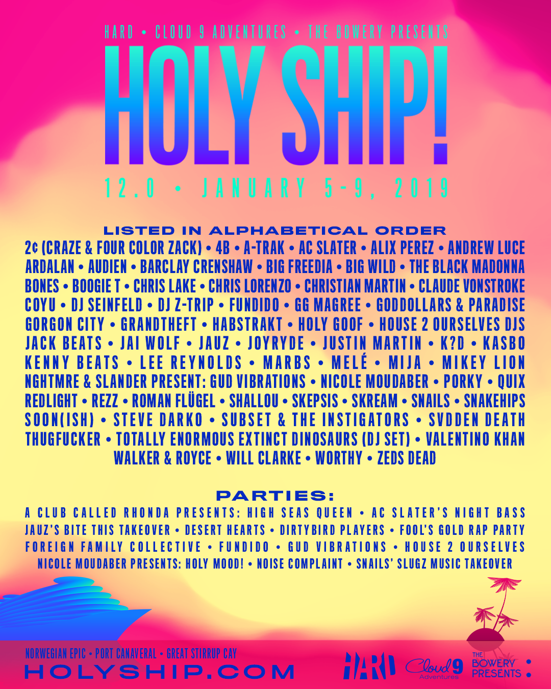 Holy Ship! 12.0 Lineup
