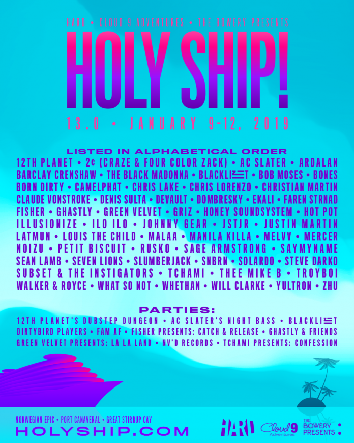 HOLY SHIP! Announces Lineups For 12.0 & 13.0 Voyages EDM Identity