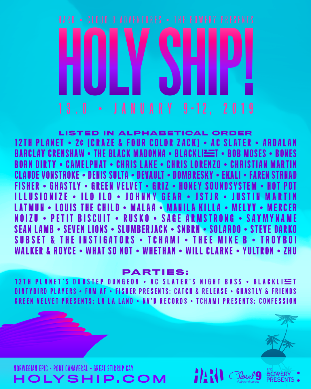 Holy Ship! 13.0 Lineup EDM Identity