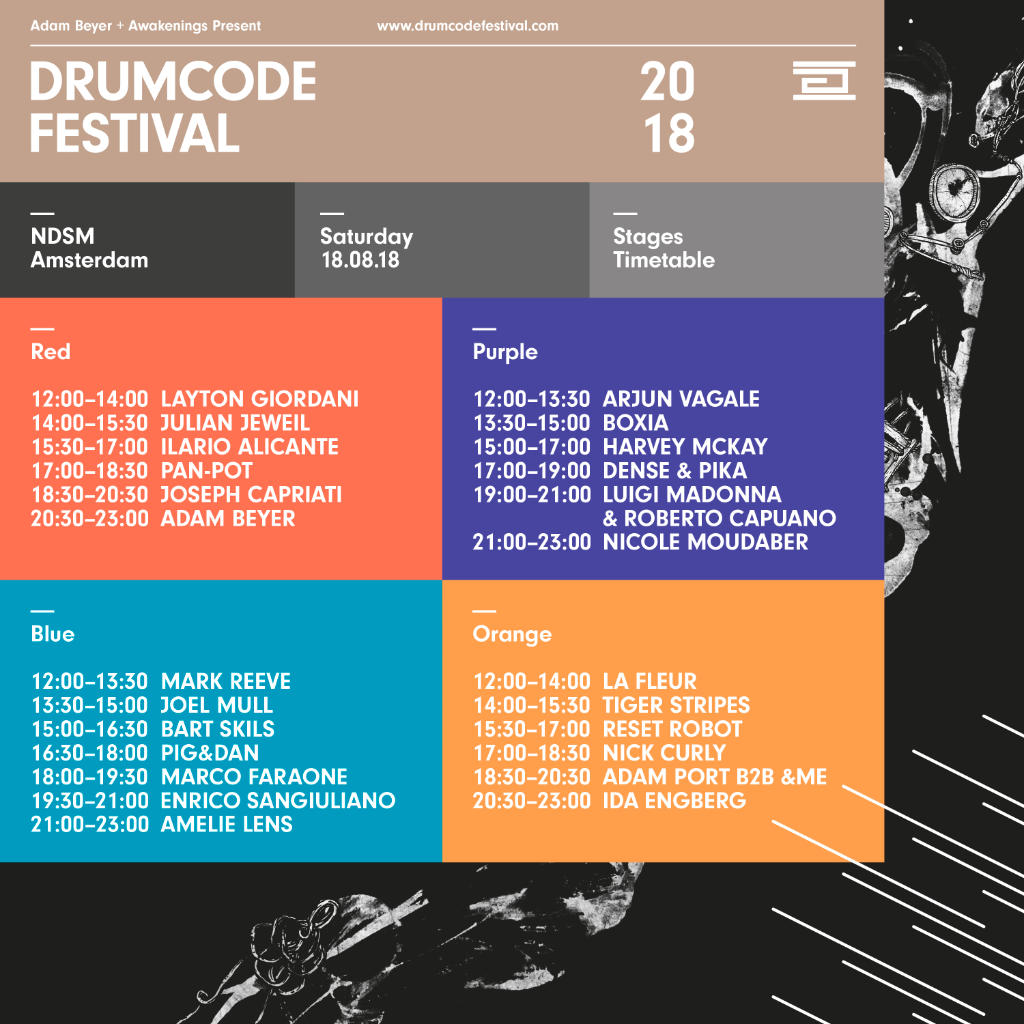 Drumcode Festival 2018 Full Lineup
