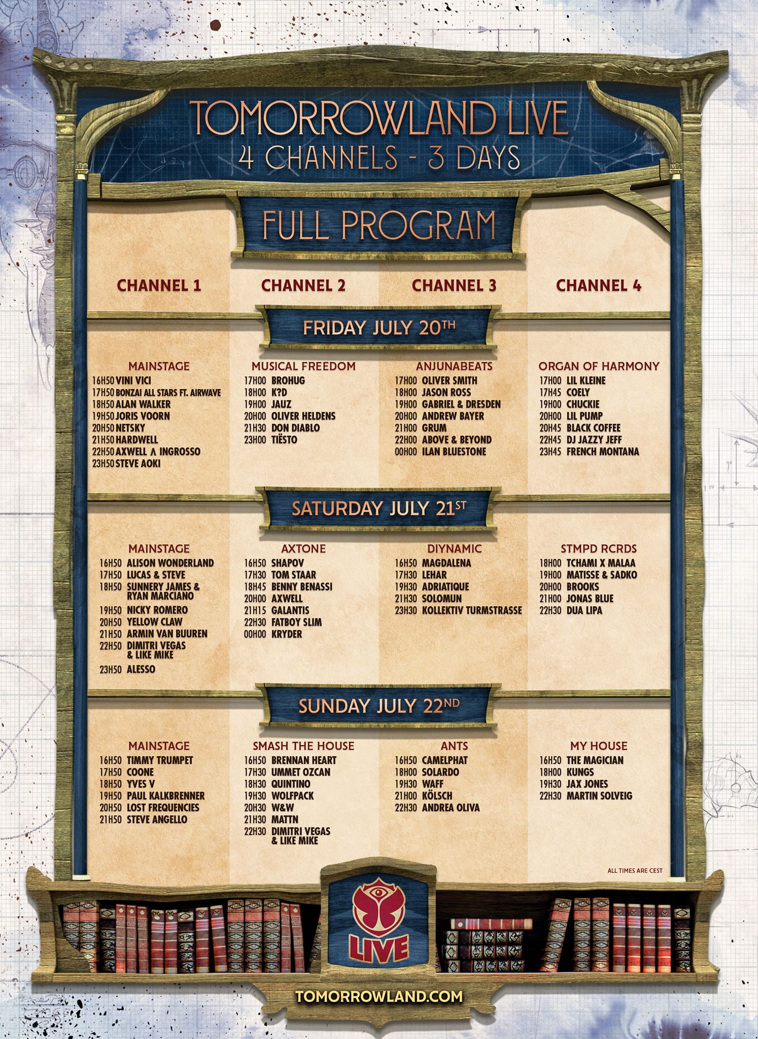 Tomorrowland 2018 Live Stream Schedule Weekend 1