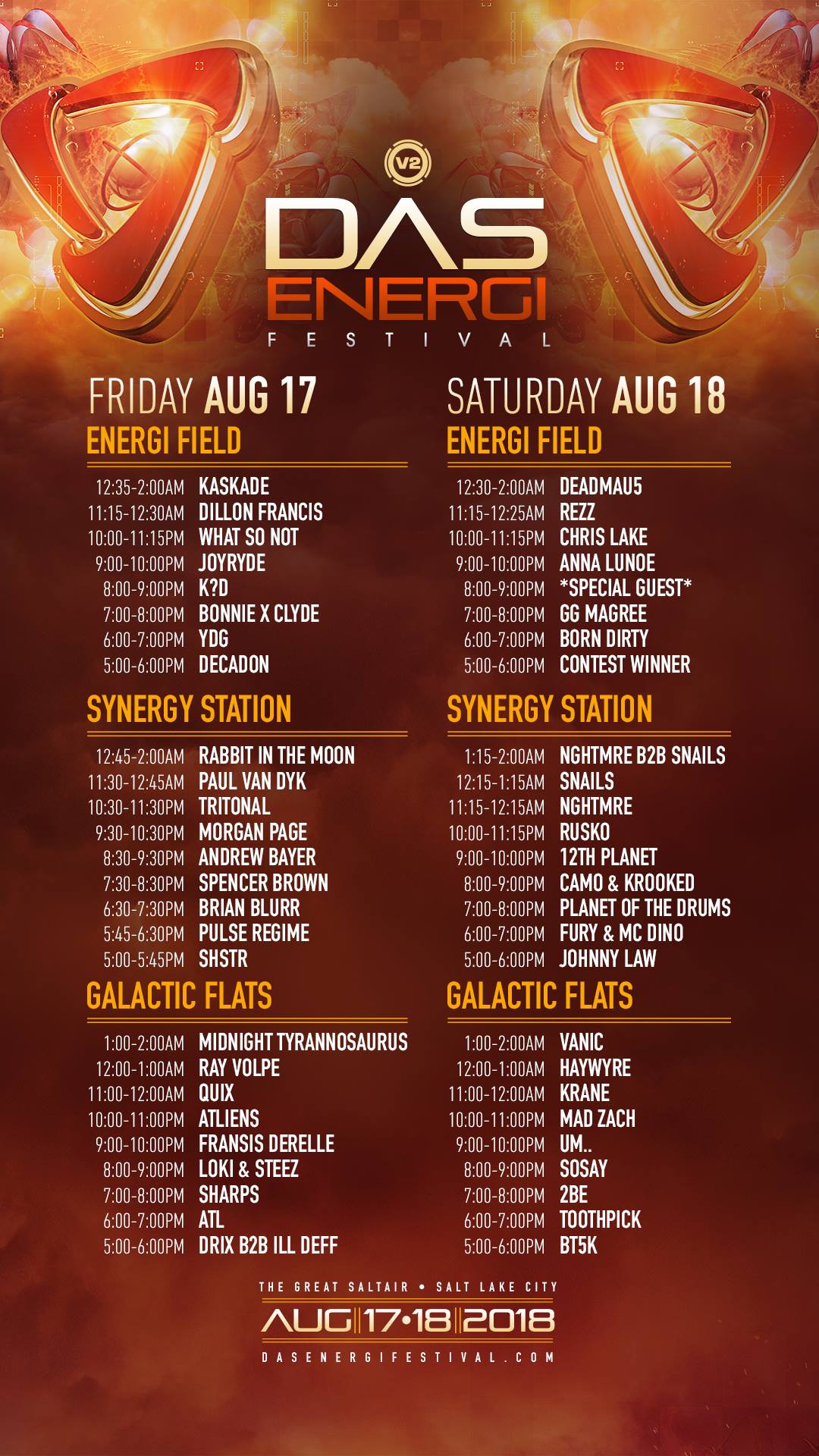 Das Energi 2018 Set Times