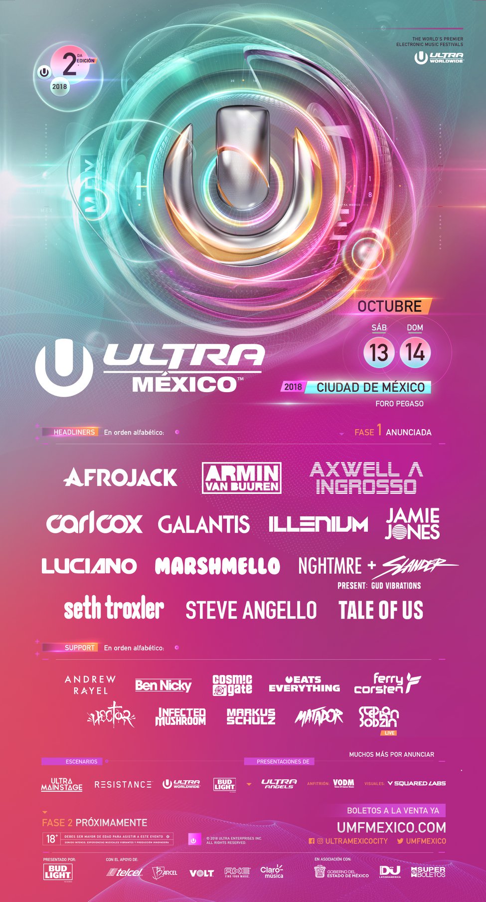 Ultra Mexico 2018 Phase One Lineup