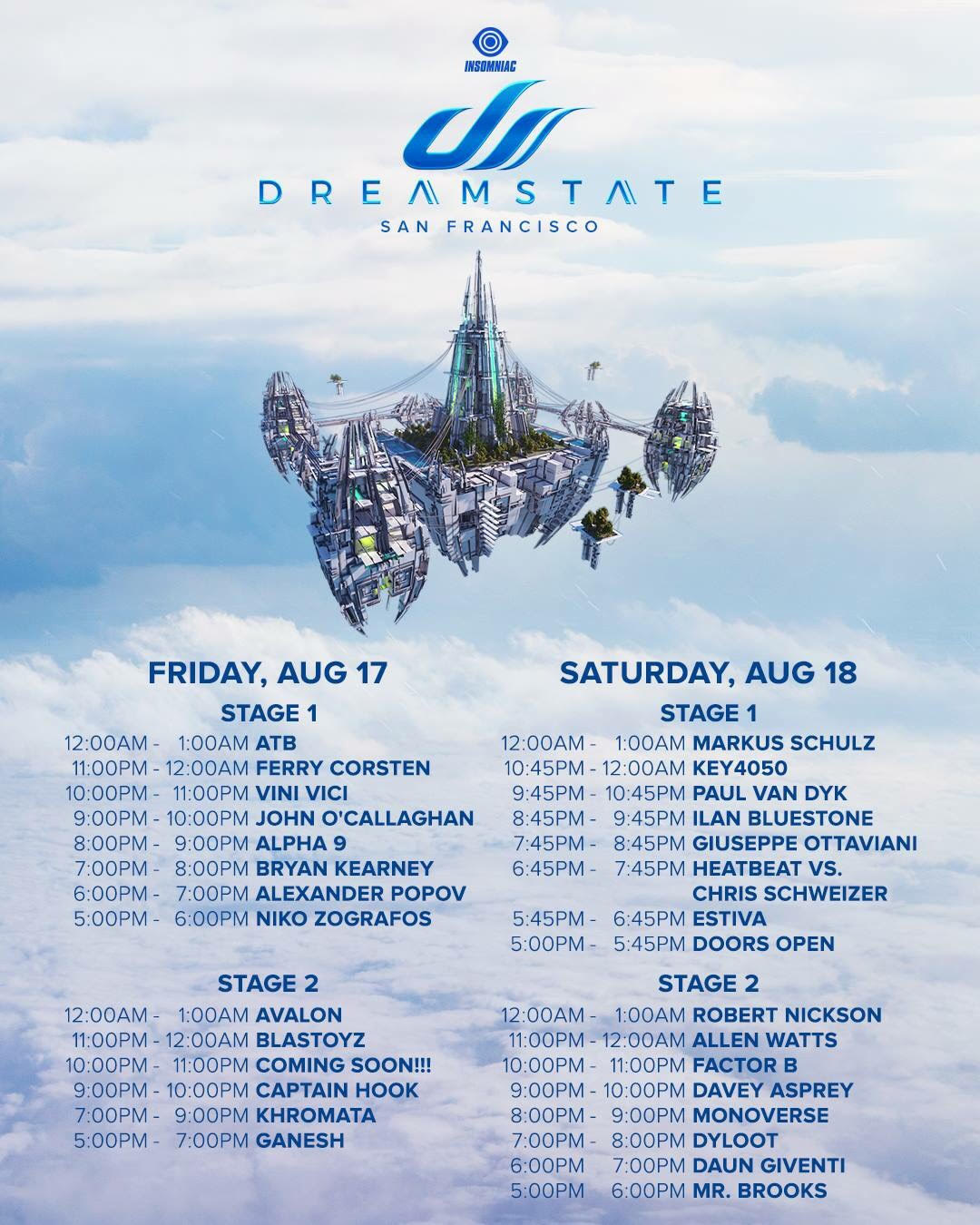 Dreamstate SF 2018 Set Times, Event Info, & More! EDM Identity