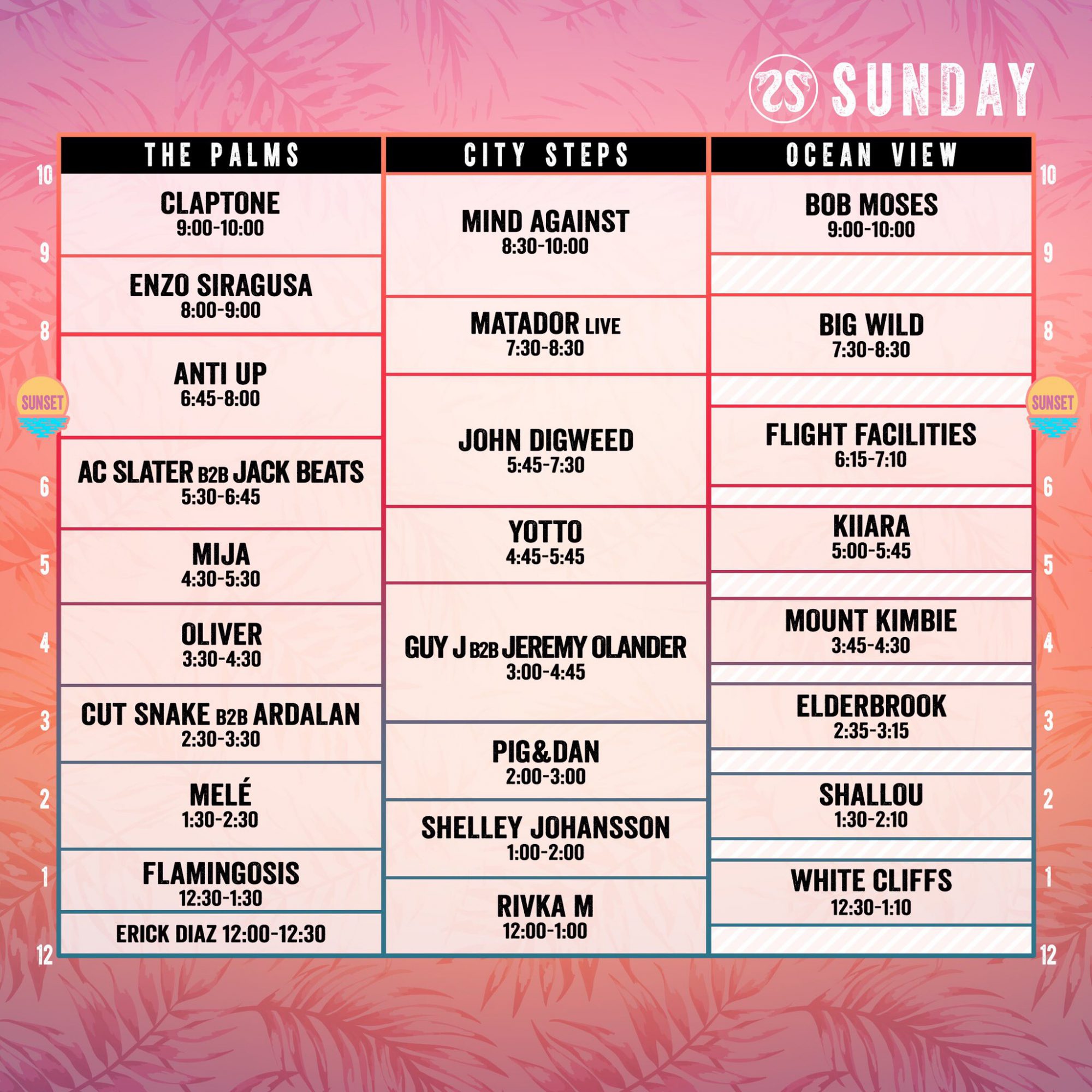 CRSSD Festival Fall 2018 Set Times Sunday