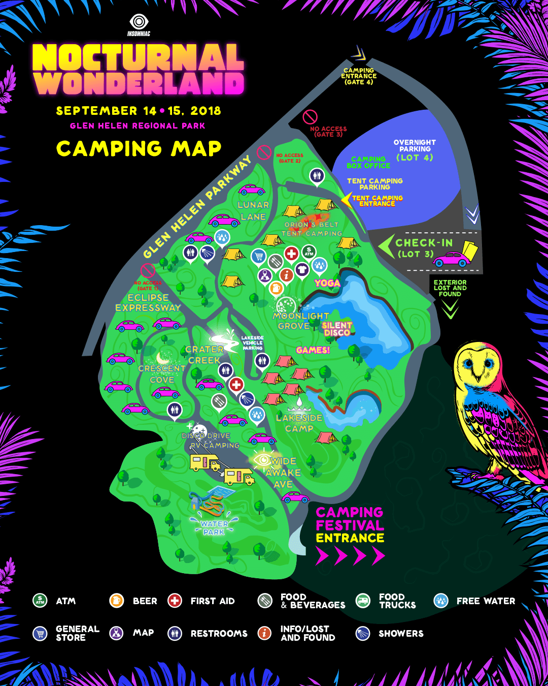Nocturnal Wonderland 2018 Camping Map.