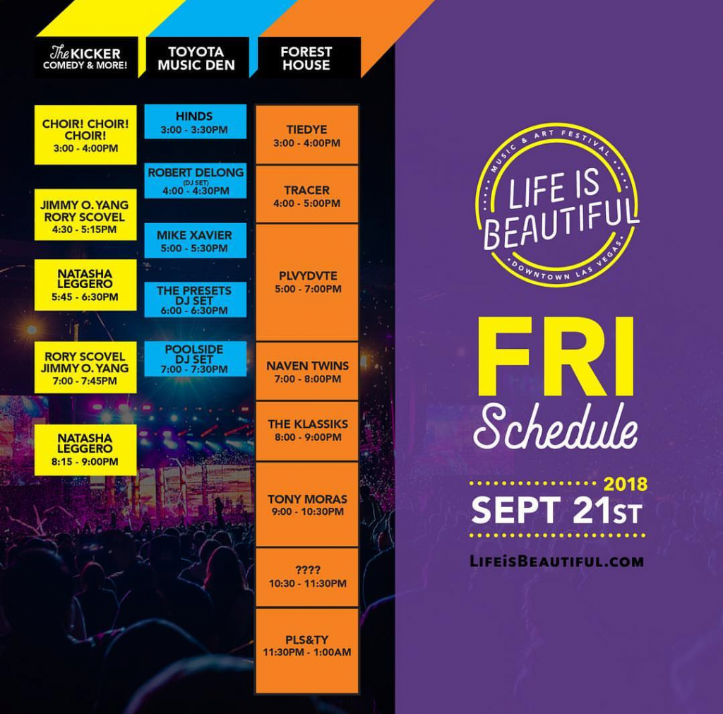 Life is Beautiful - Friday Set Times 2