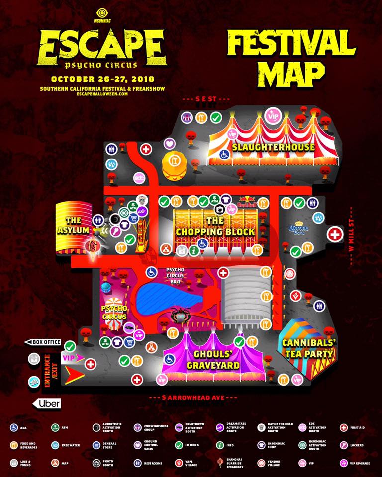 Escape: Psycho Circus 2018 Festival Map
